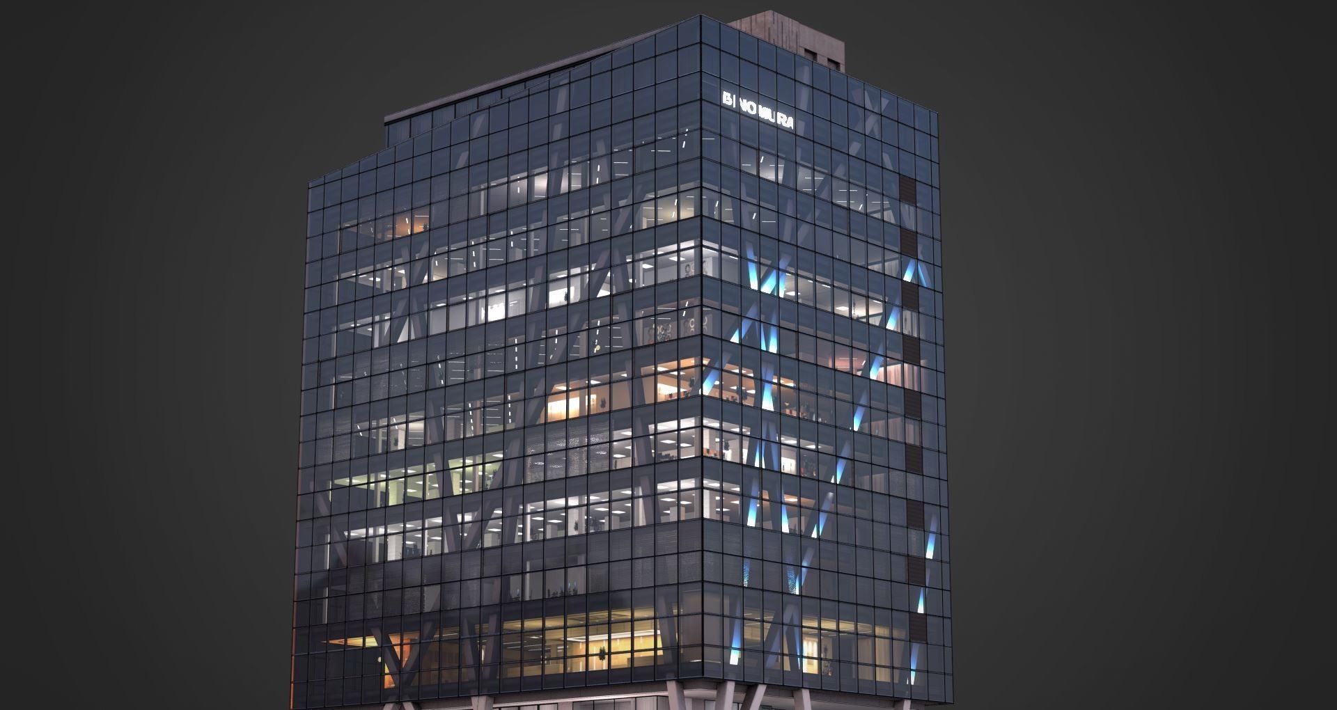 Tokyo Corporate Office Building Low-poly 3D model_1