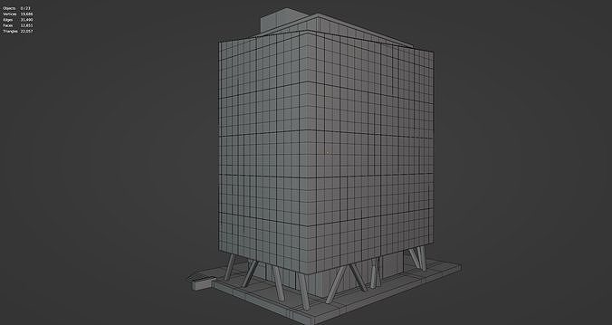 Tokyo Corporate Office Building Low-poly 3D model 5