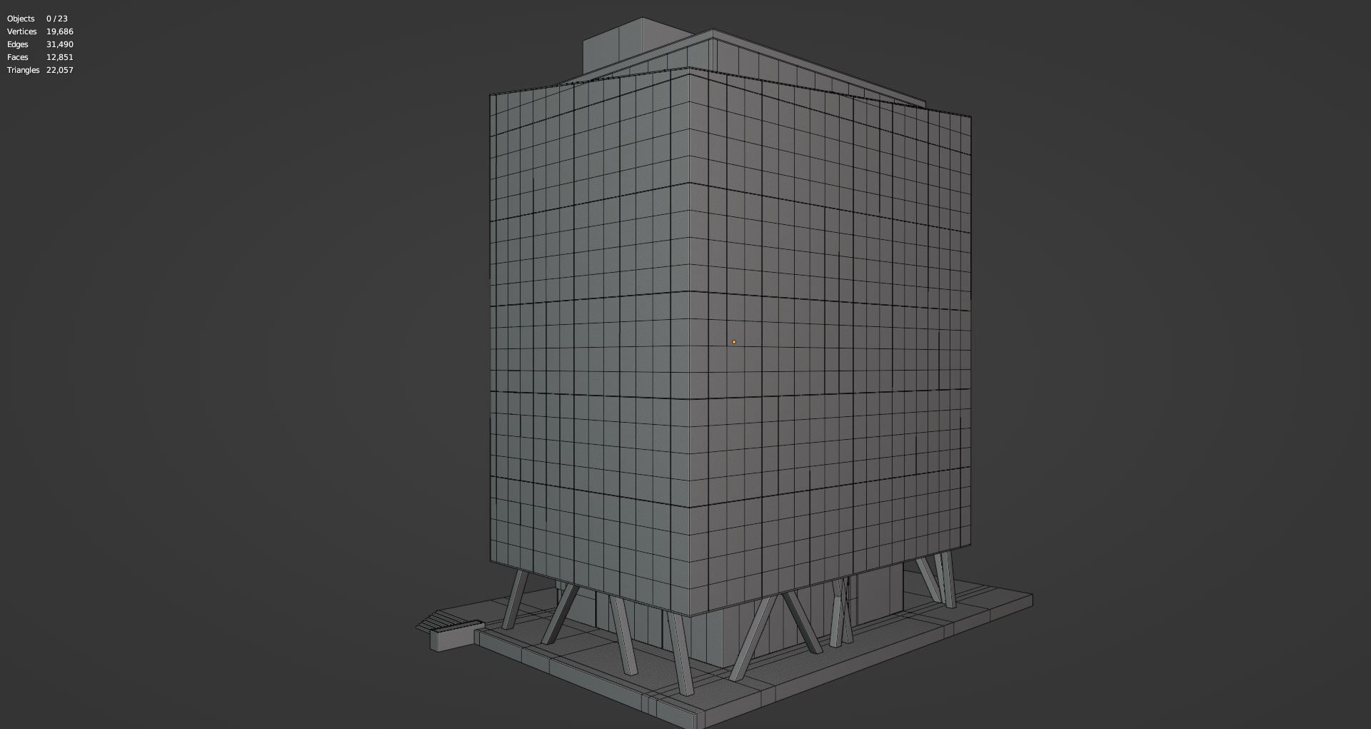 Tokyo Corporate Office Building Low-poly 3D model_4