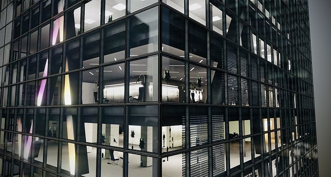 Tokyo Corporate Office Building Low-poly 3D model 6