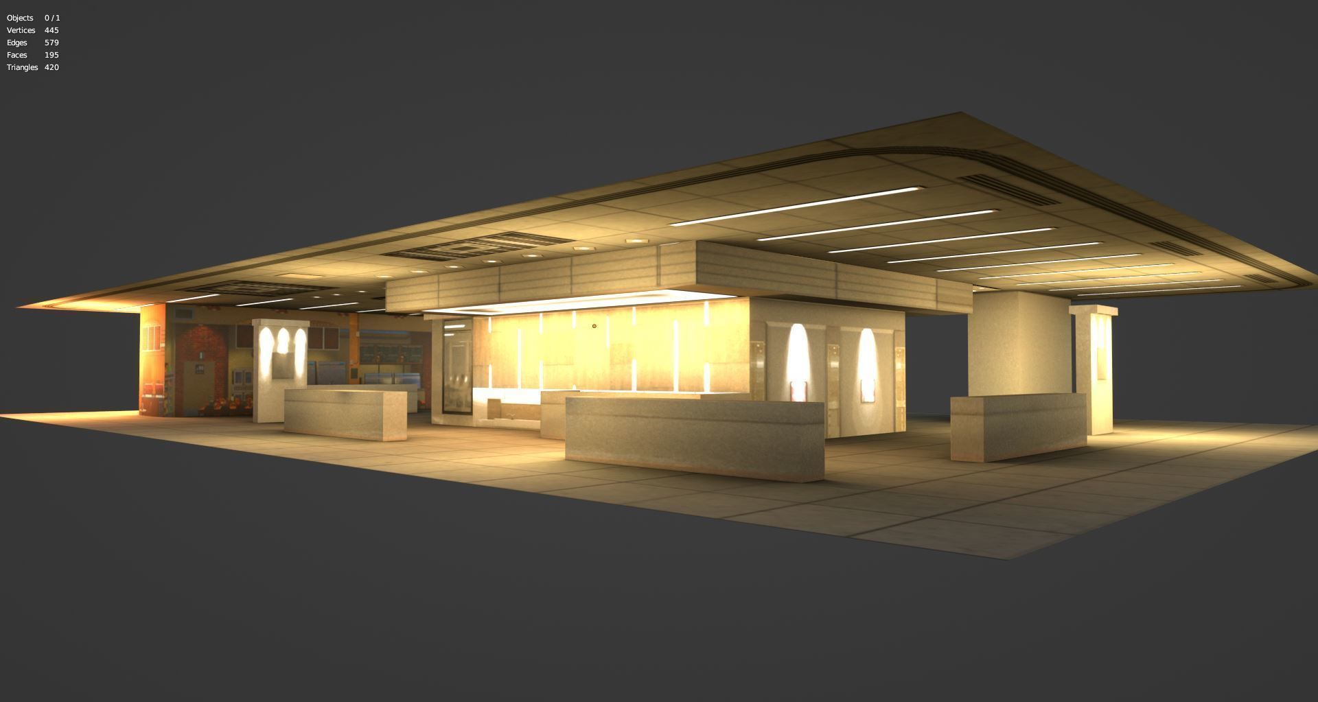 Tokyo Corporate Office Building Low-poly 3D model_7