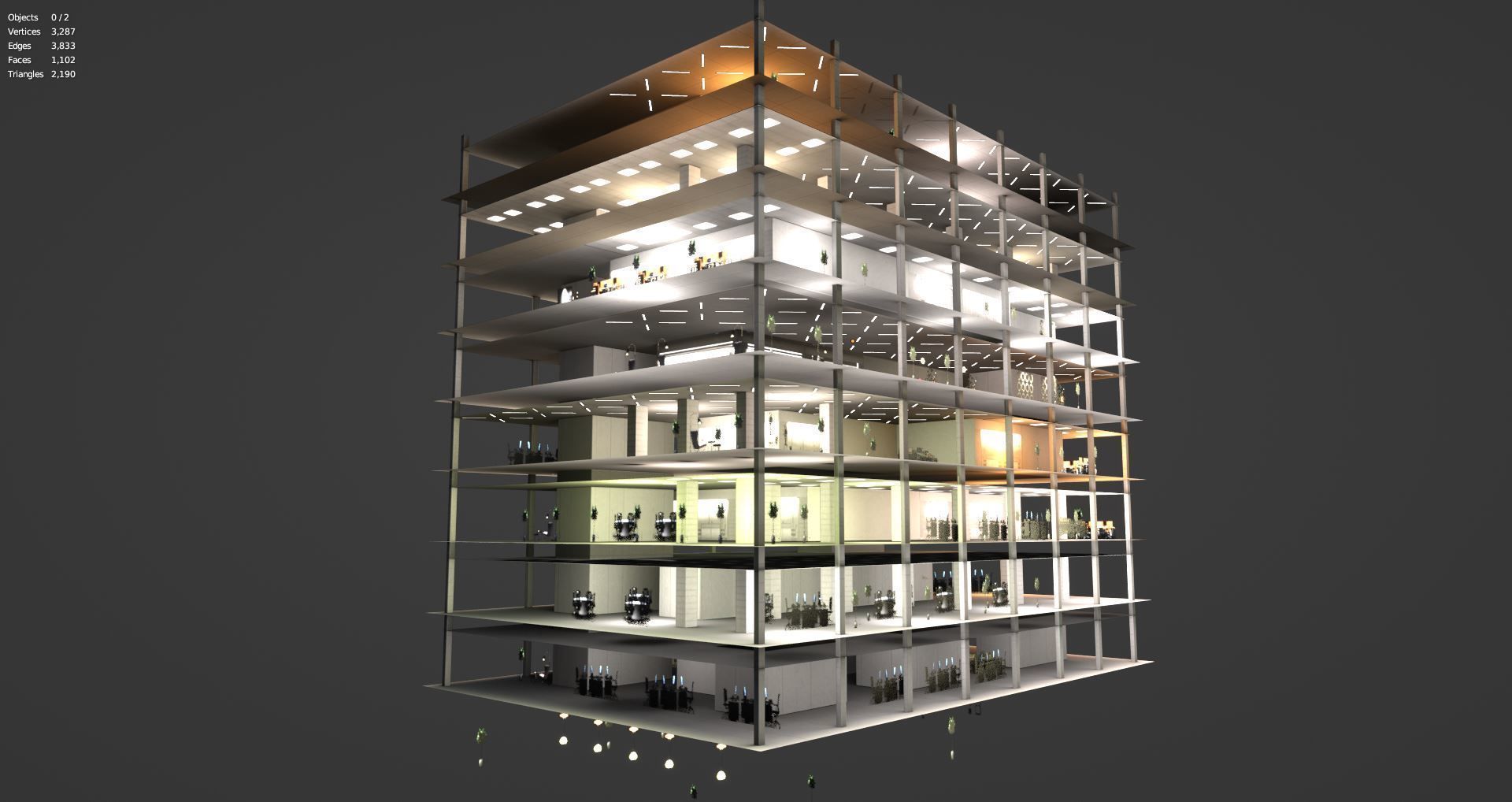 Tokyo Corporate Office Building Low-poly 3D model_8