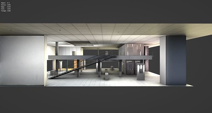 Tokyo Corporate Office Building Low-poly 3D model 7
