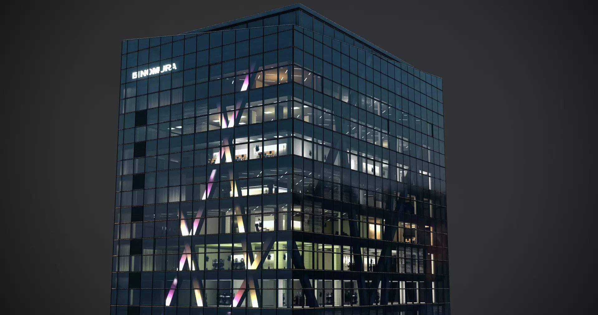 Tokyo Corporate Office Building Low-poly 3D model_0