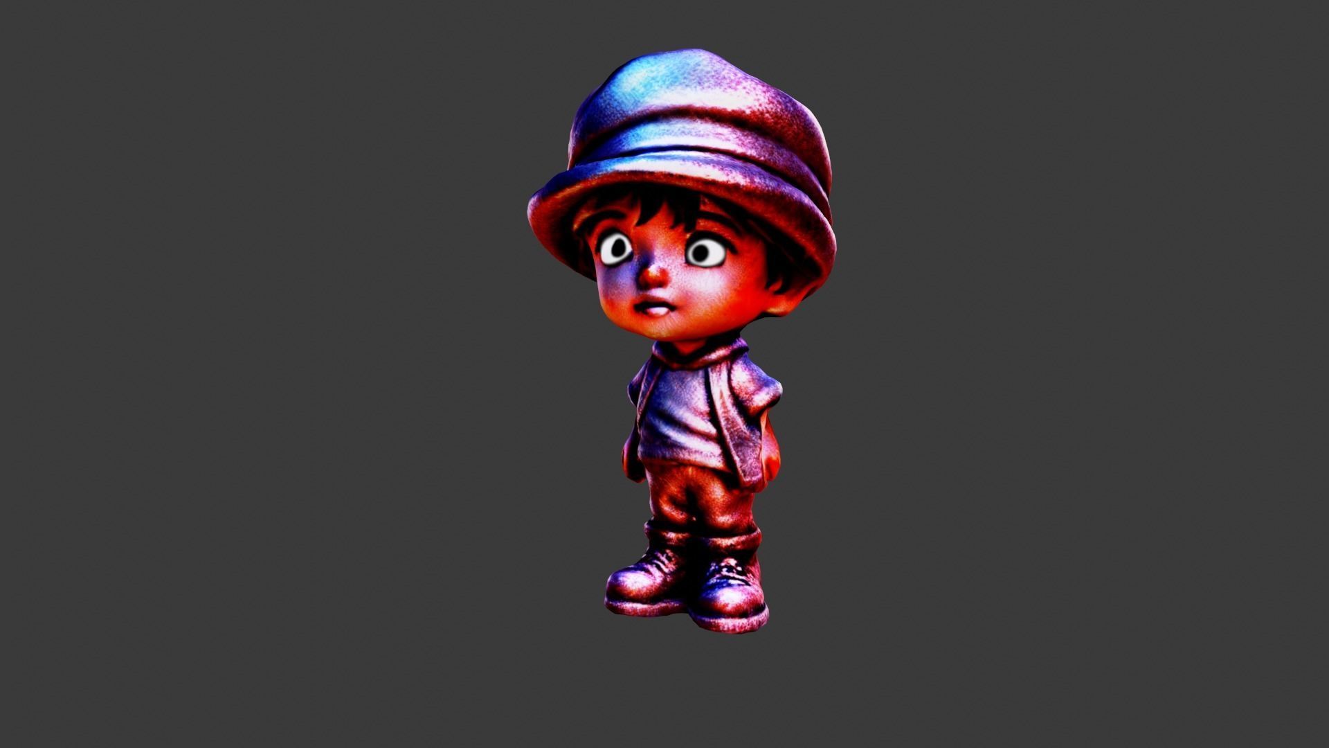 Figure Toy Low-poly 3D model_2