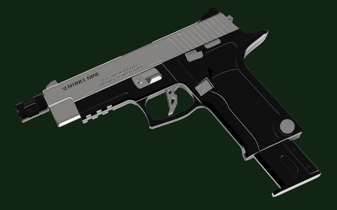 Resident Evil 4 Remake - Sentinel Nine handgun for cosplay 3D print model_3