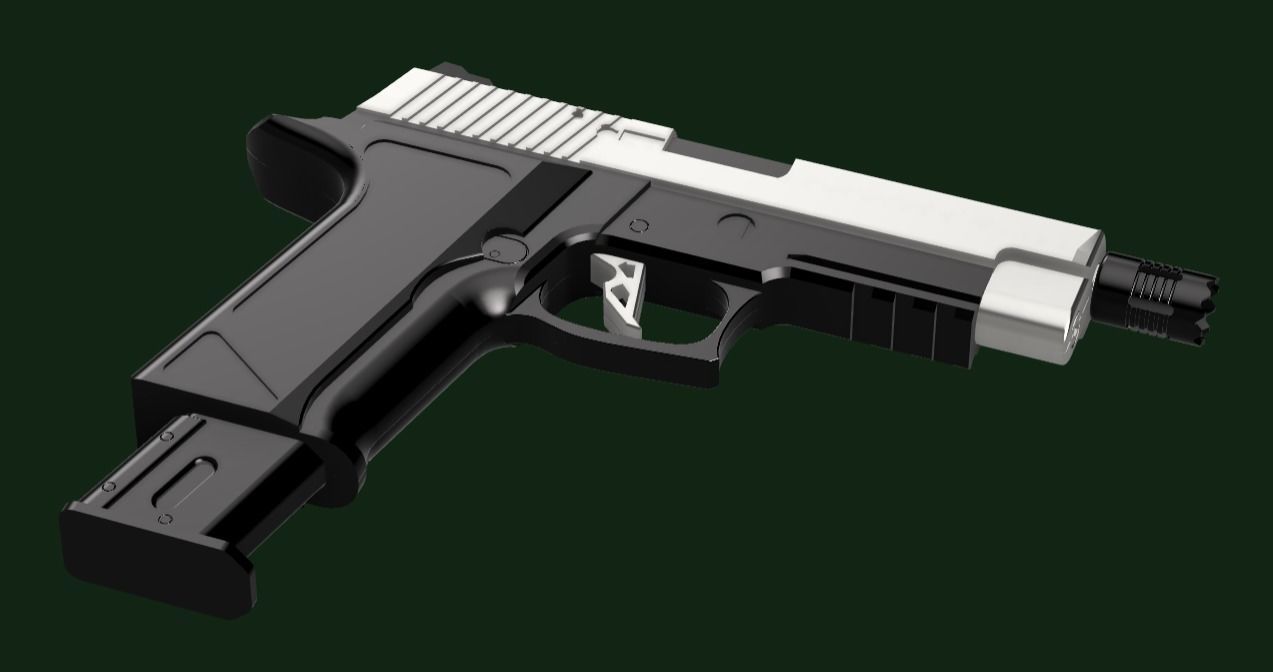Resident Evil 4 Remake - Sentinel Nine handgun for cosplay 3D print model_1