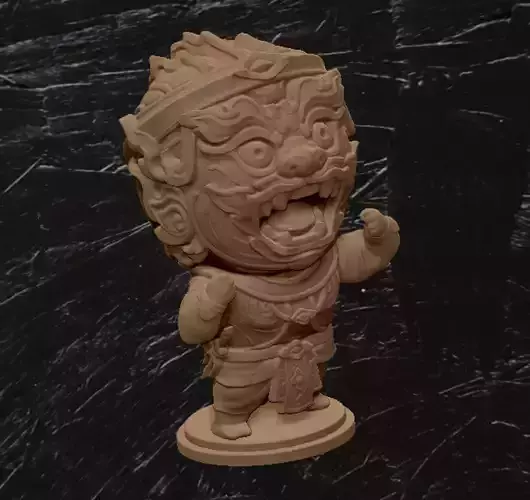 Hanuman Ghibli style 3D print model