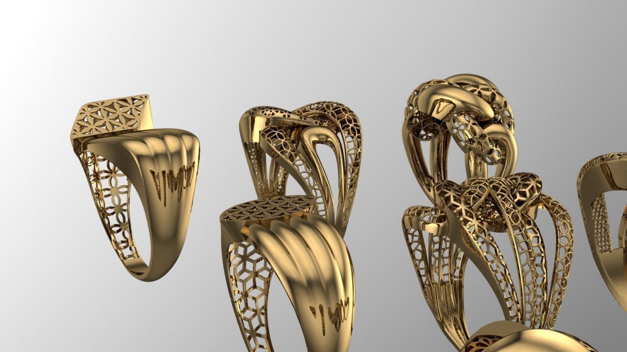 9 Gold Fusion Ring 3D print model_2