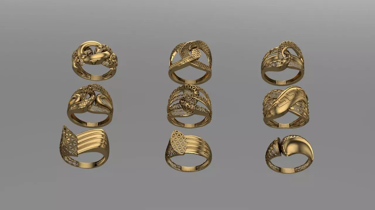 9 Gold Fusion Ring 3D print model_0