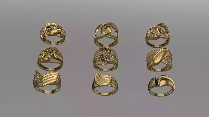 9 Gold Fusion Ring 3D print model