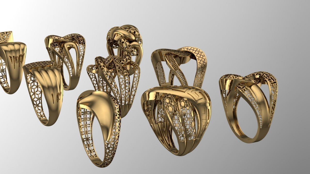 9 Gold Fusion Ring 3D print model_1