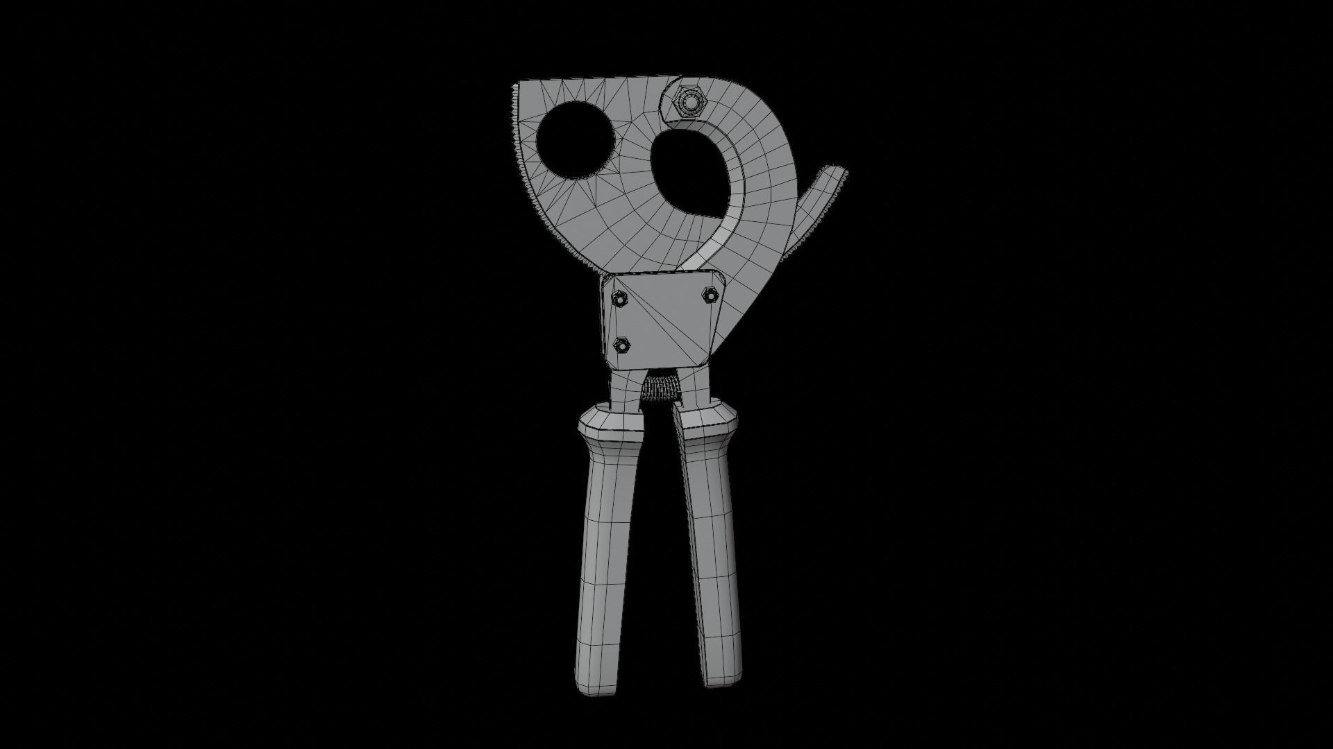Ratchet Wire Cutters Low-poly 3D model_16