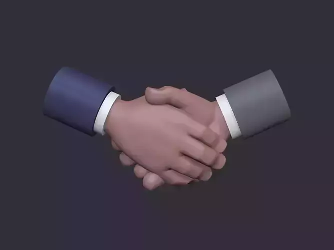 Cartoon Shake hands 3D print model
