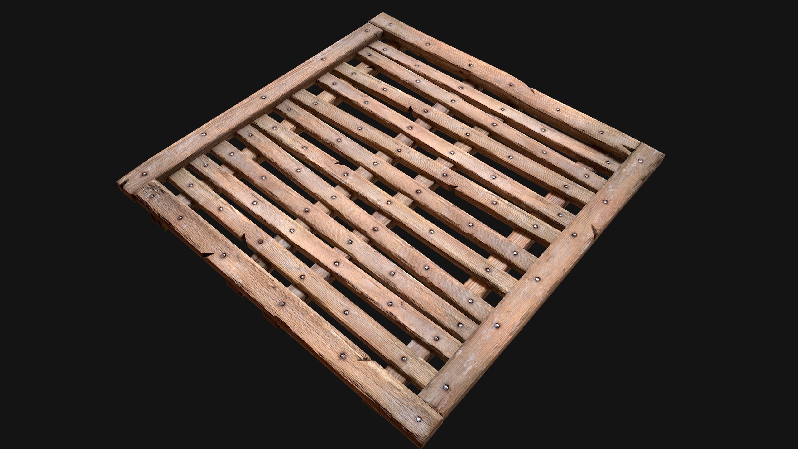 Wooden Floor or Roof Medieval Low-poly 3D model_15