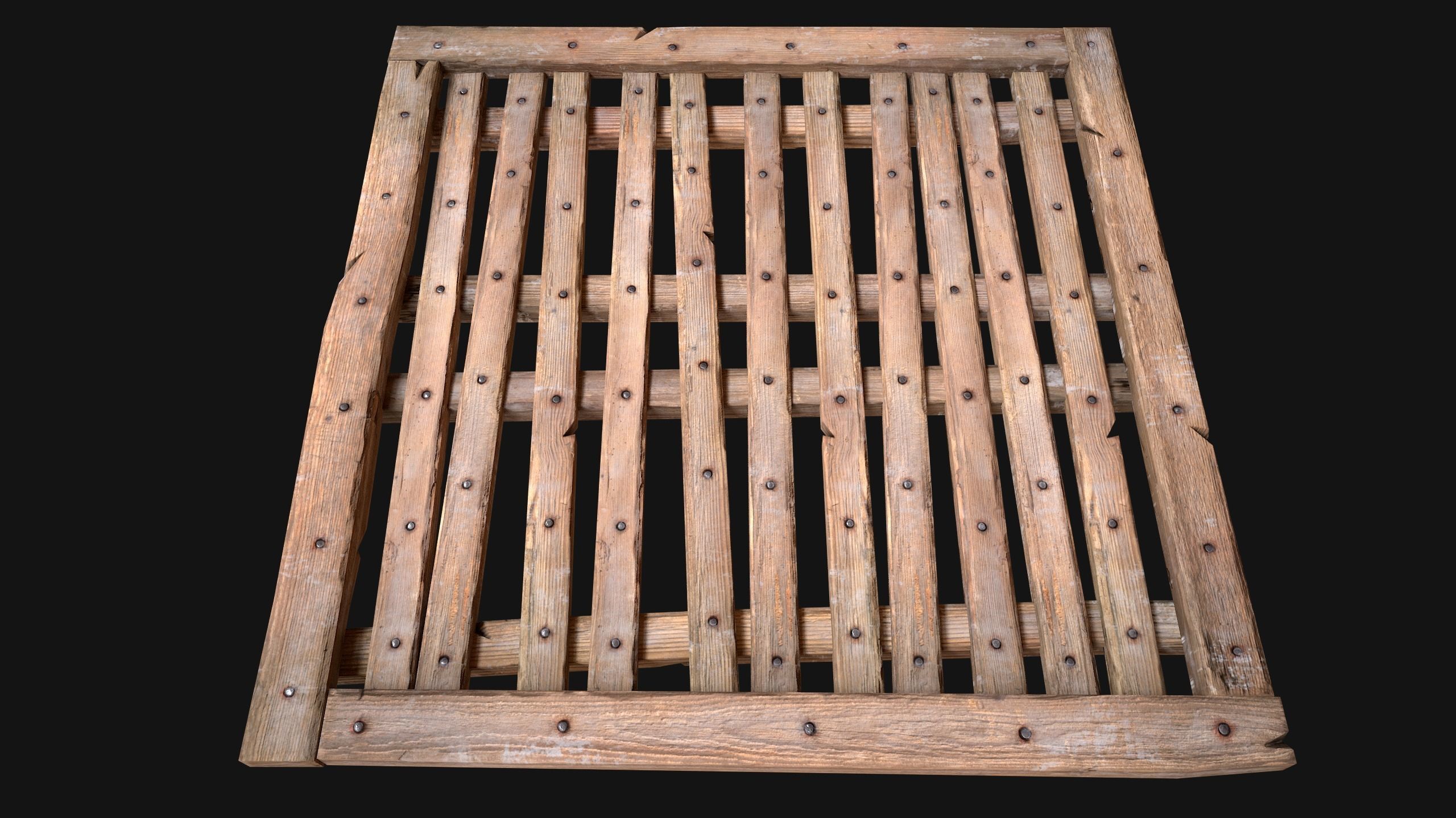 Wooden Floor or Roof Medieval Low-poly 3D model_5