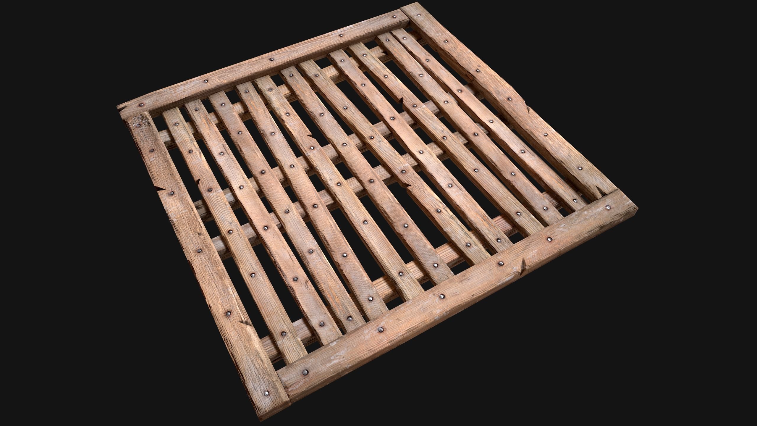 Wooden Floor or Roof Medieval Low-poly 3D model_14