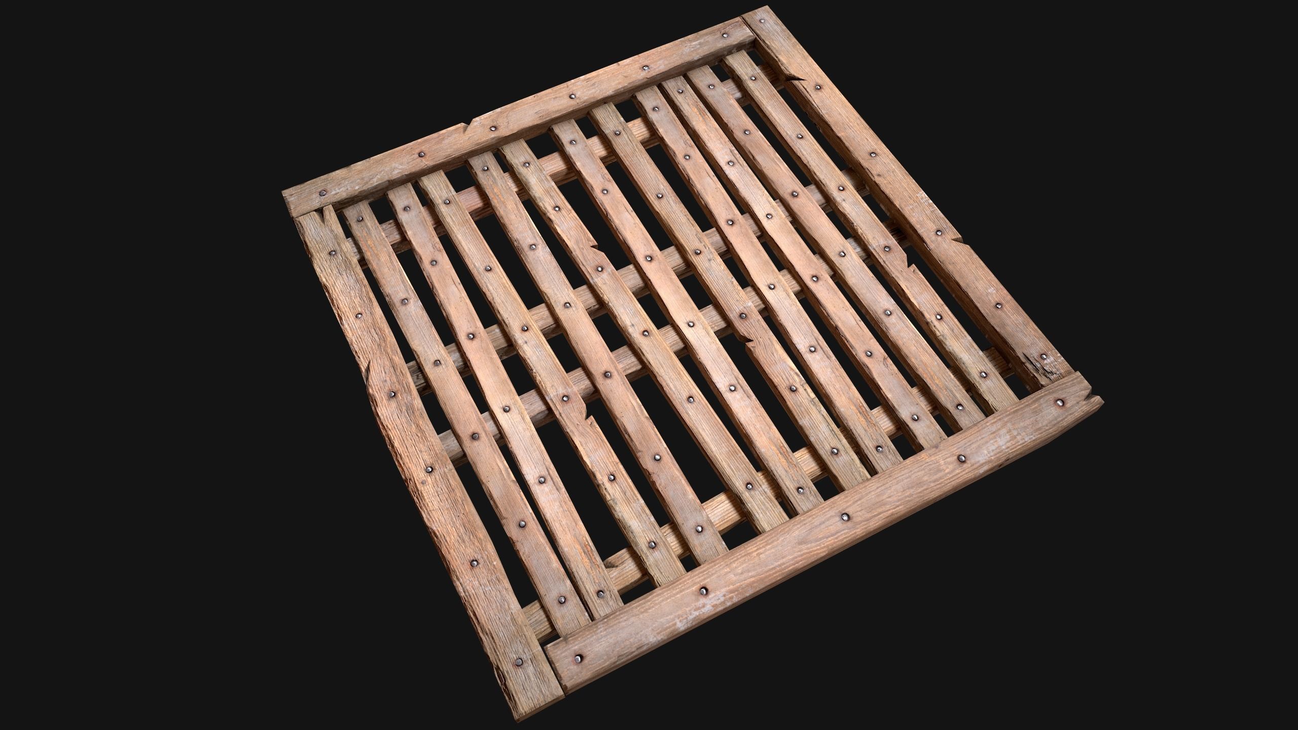 Wooden Floor or Roof Medieval Low-poly 3D model_6