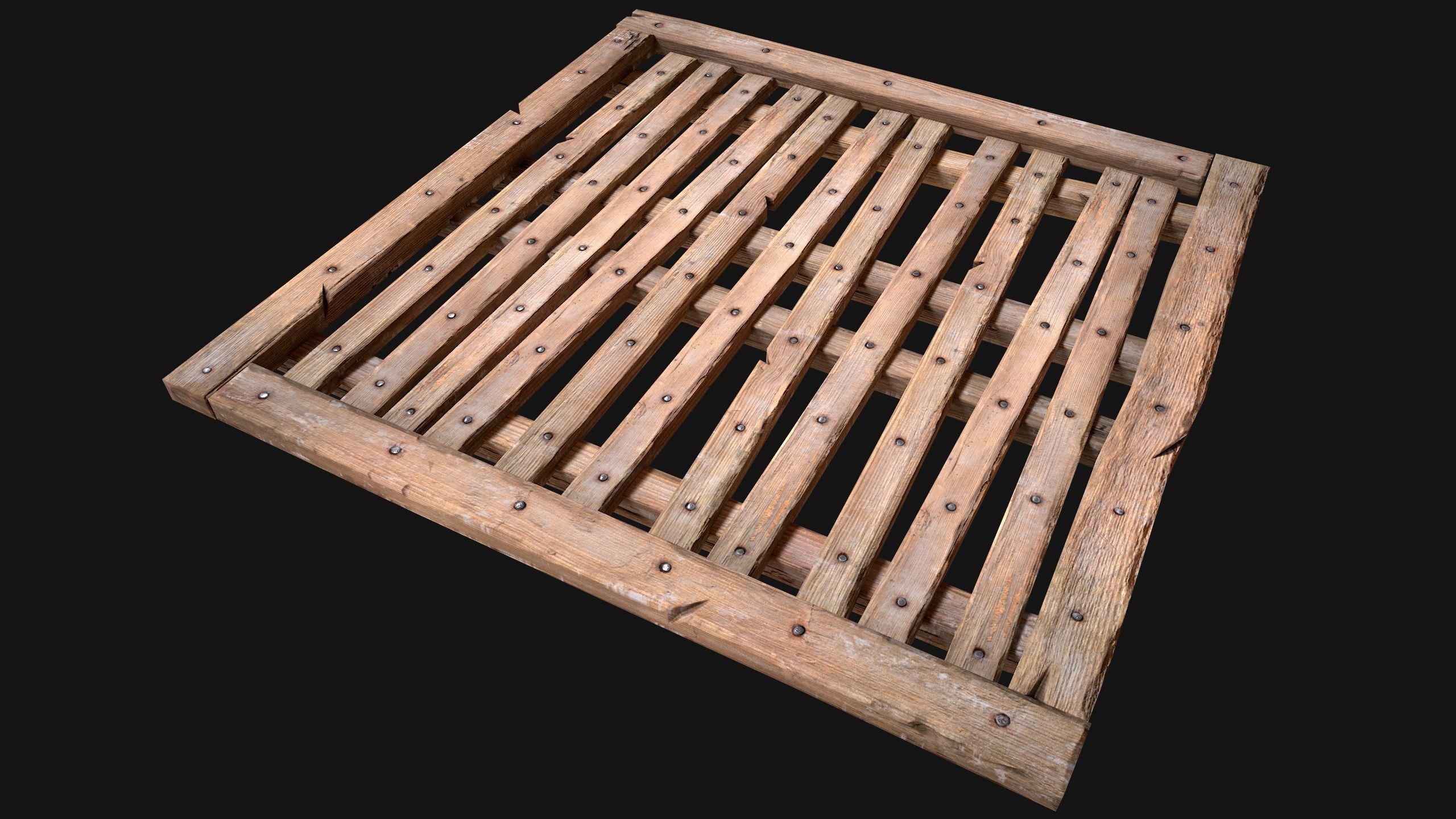 Wooden Floor or Roof Medieval Low-poly 3D model_11
