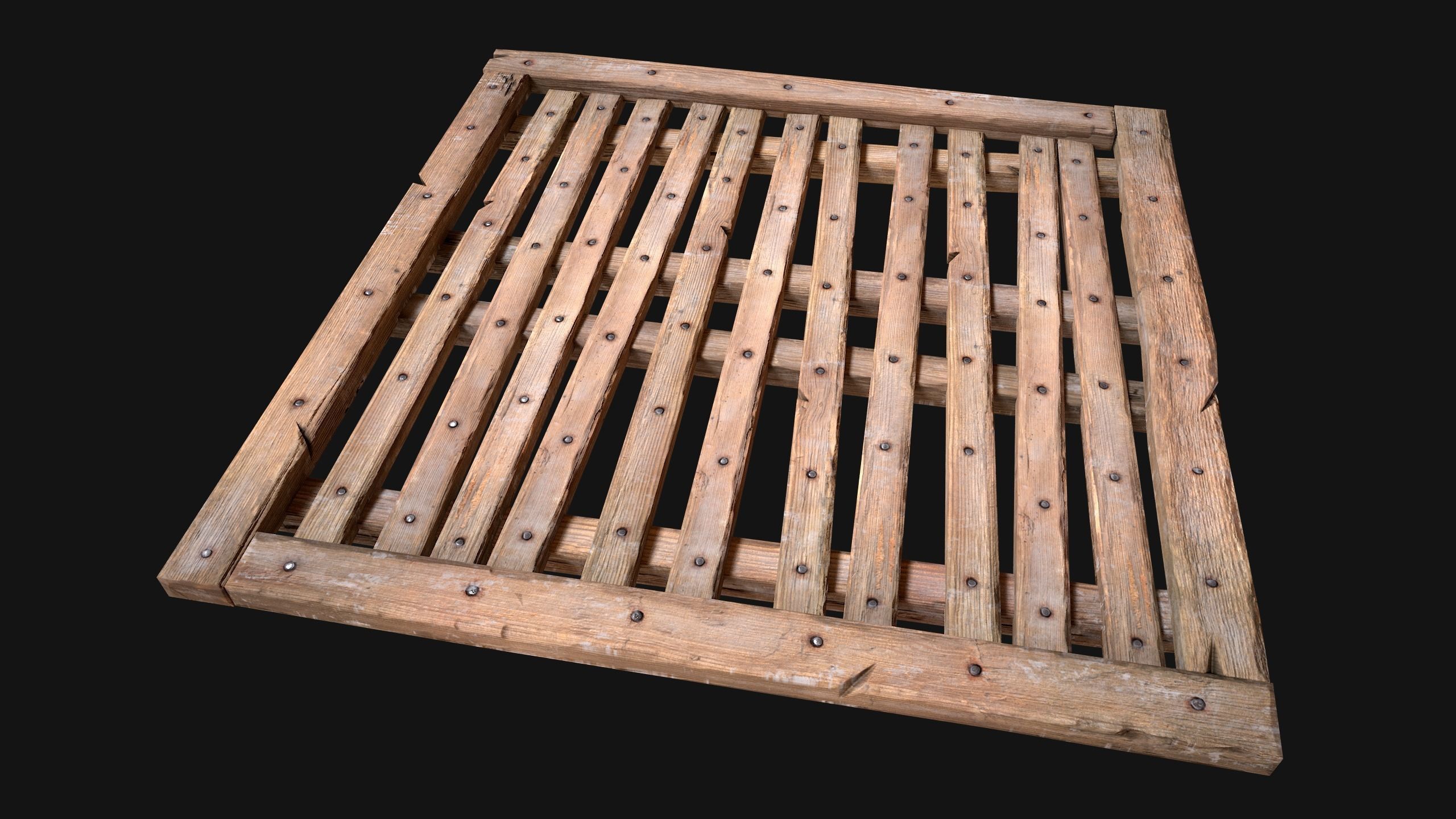 Wooden Floor or Roof Medieval Low-poly 3D model_12