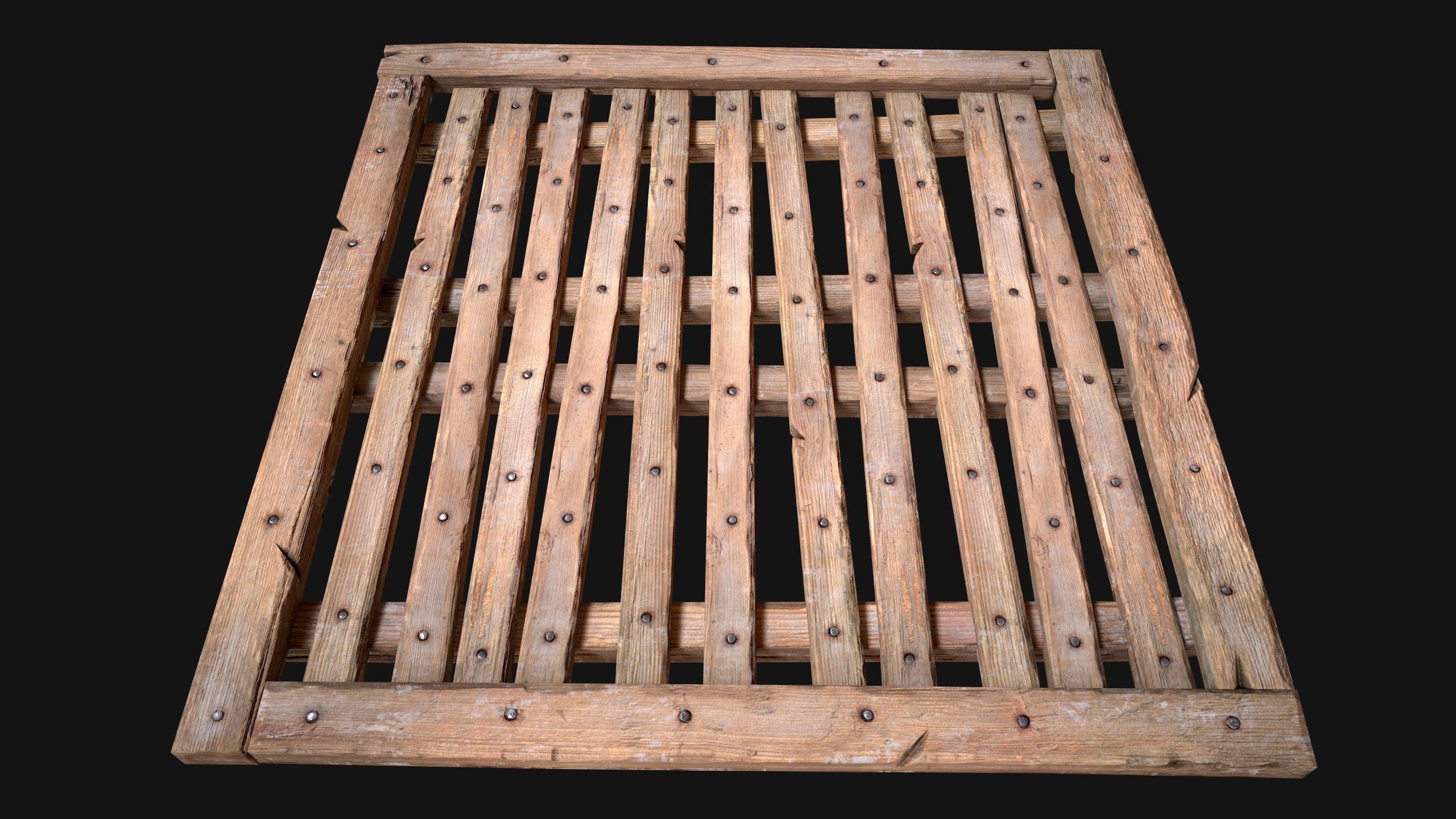 Wooden Floor or Roof Medieval Low-poly 3D model_13