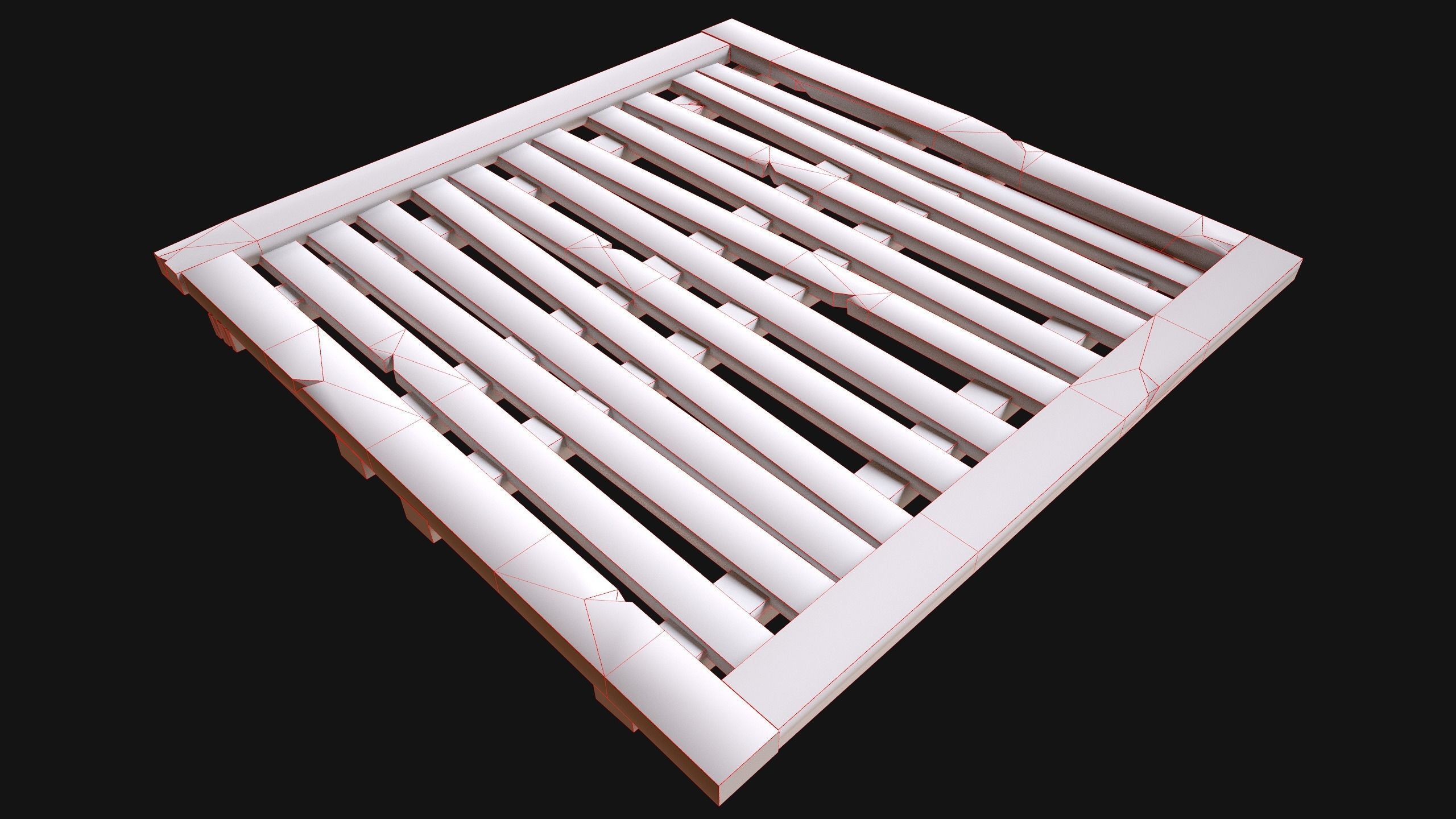 Wooden Floor or Roof Medieval Low-poly 3D model_20