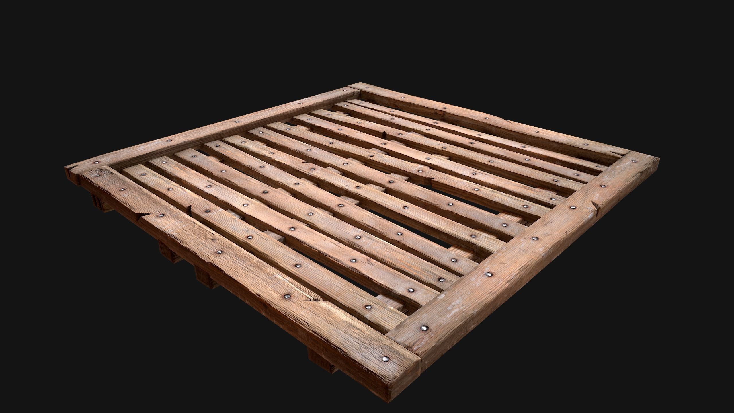 Wooden Floor or Roof Medieval Low-poly 3D model_16