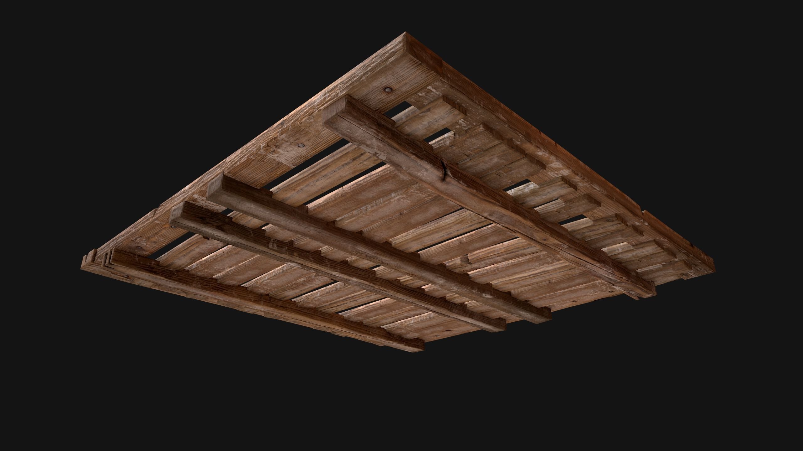 Wooden Floor or Roof Medieval Low-poly 3D model_17