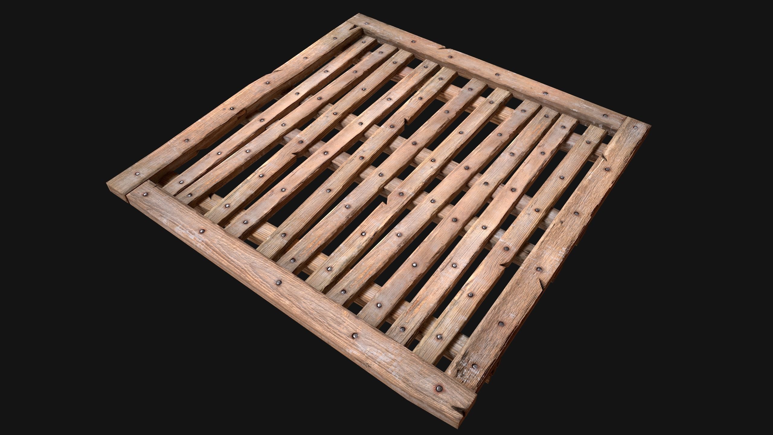 Wooden Floor or Roof Medieval Low-poly 3D model_3