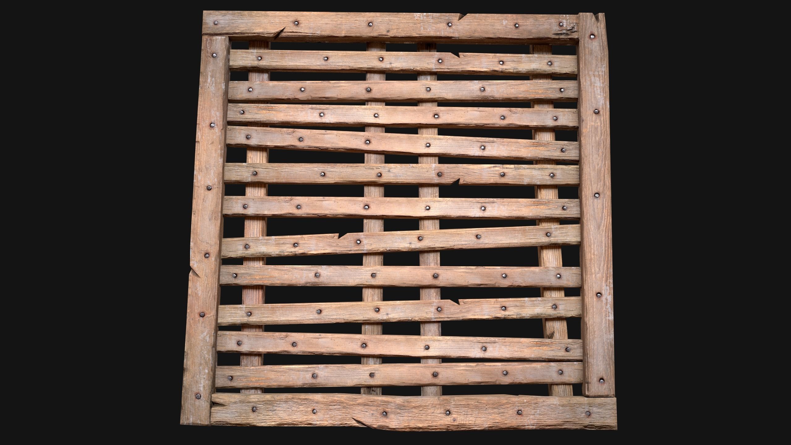 Wooden Floor or Roof Medieval Low-poly 3D model_9