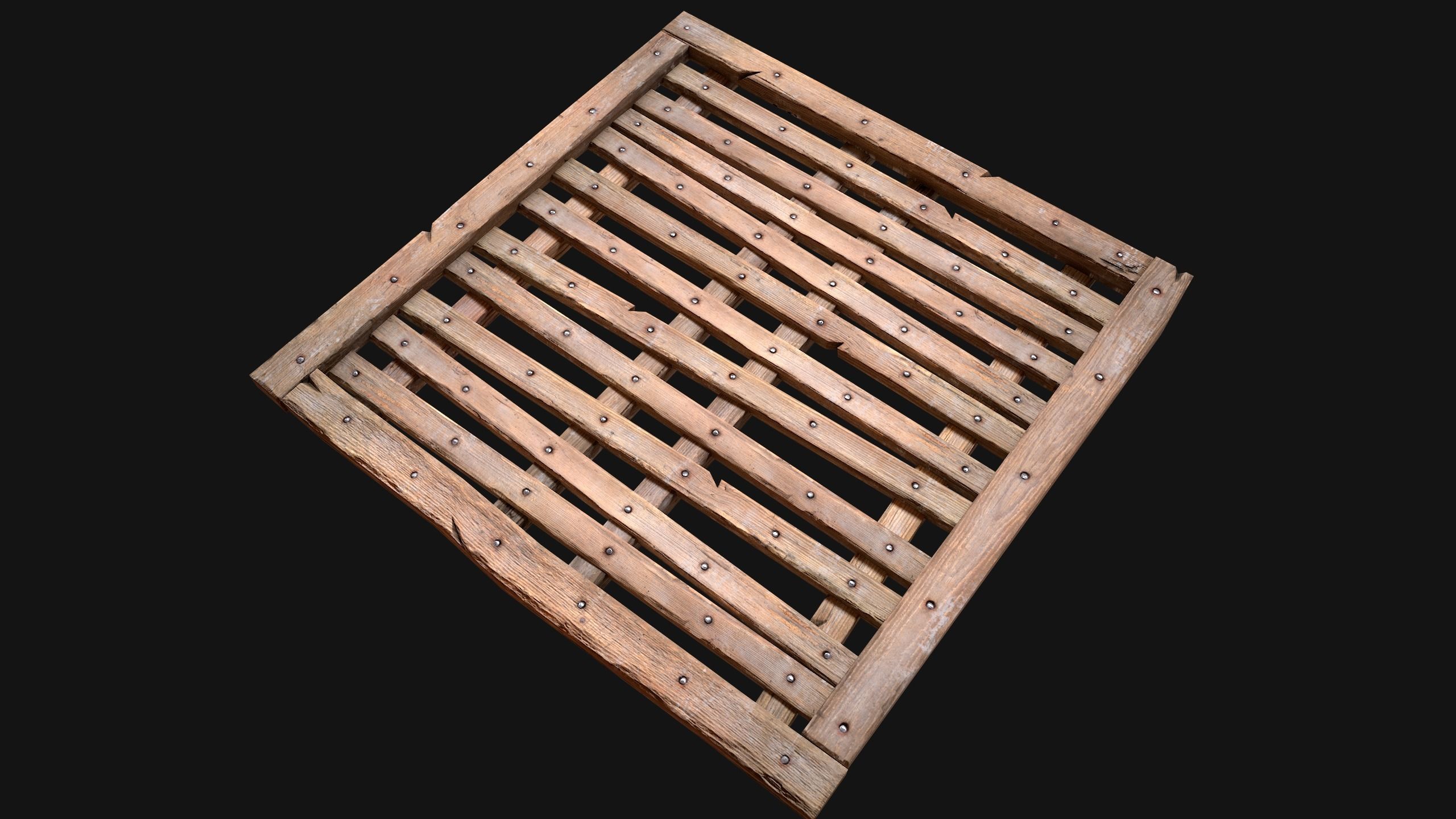 Wooden Floor or Roof Medieval Low-poly 3D model_7