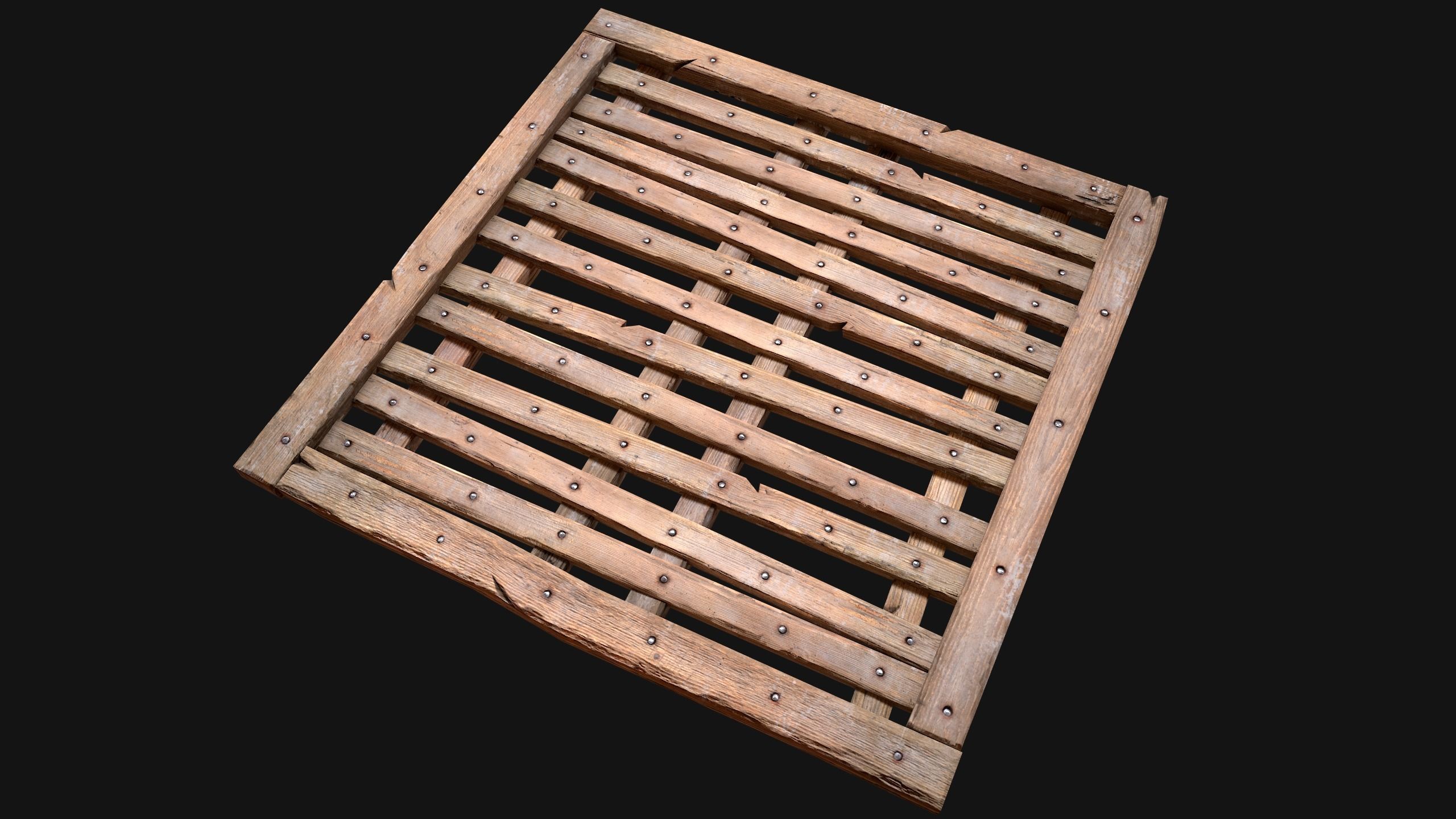 Wooden Floor or Roof Medieval Low-poly 3D model_8