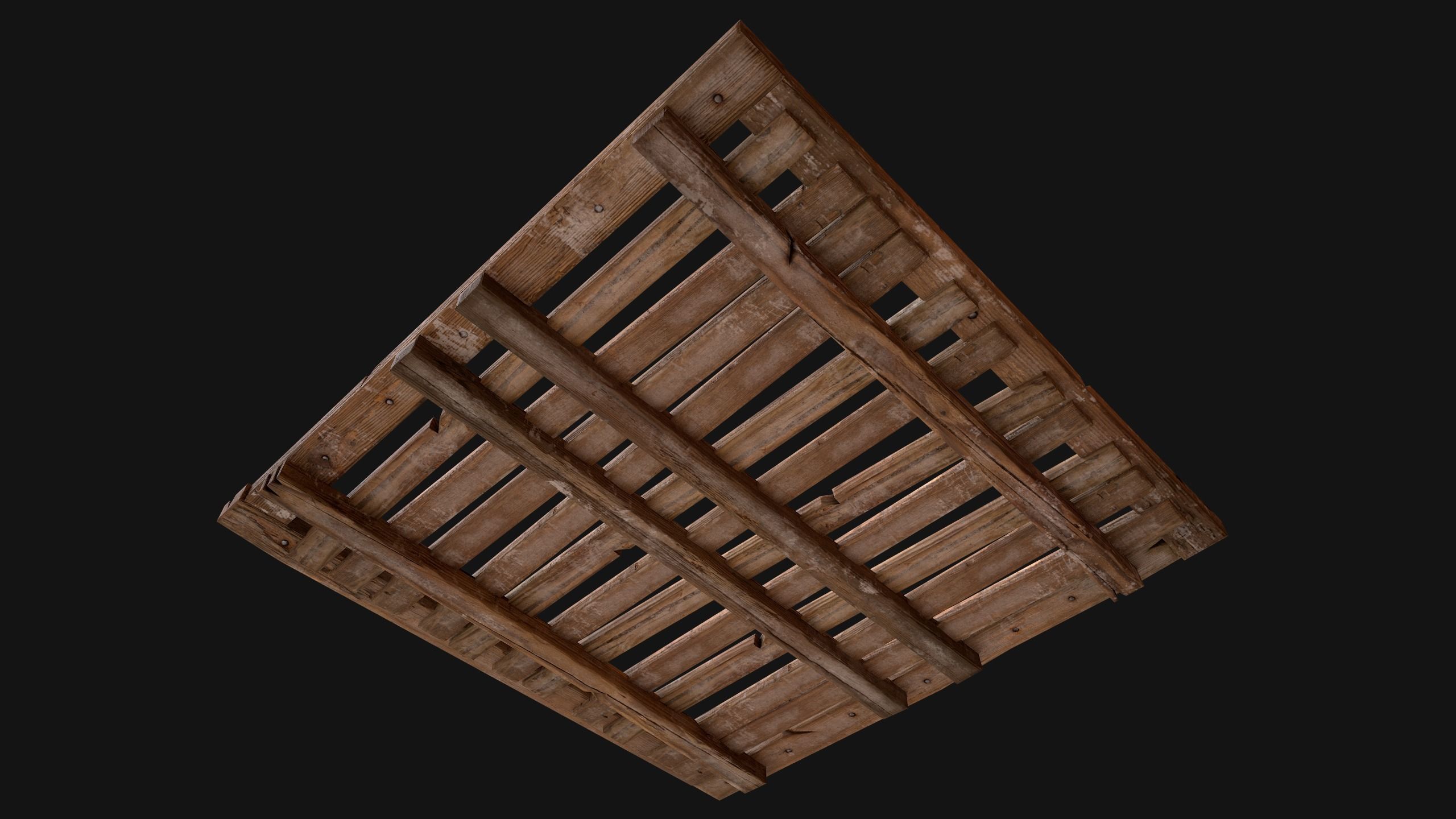 Wooden Floor or Roof Medieval Low-poly 3D model_18