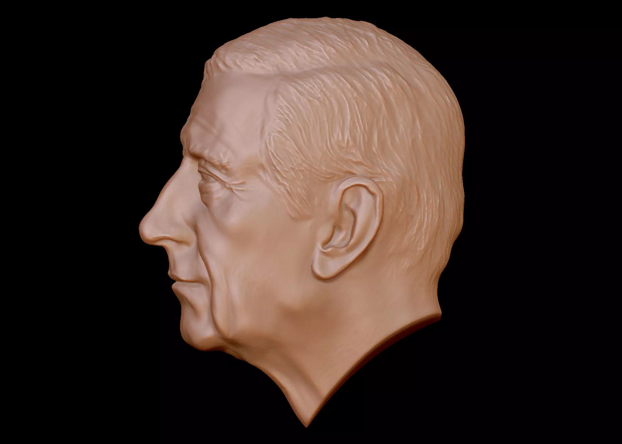 King Charles Coin - Bas Relief 3D print model_0