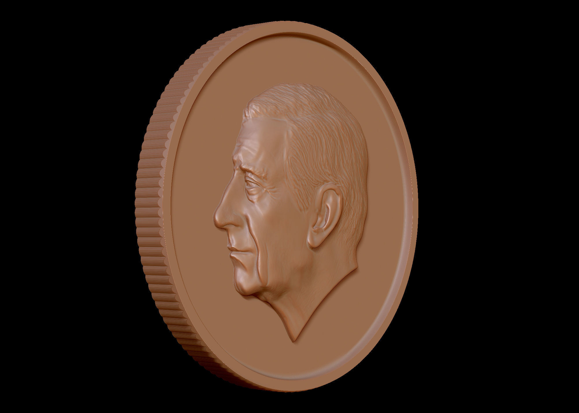 King Charles Coin - Bas Relief 3D print model_15