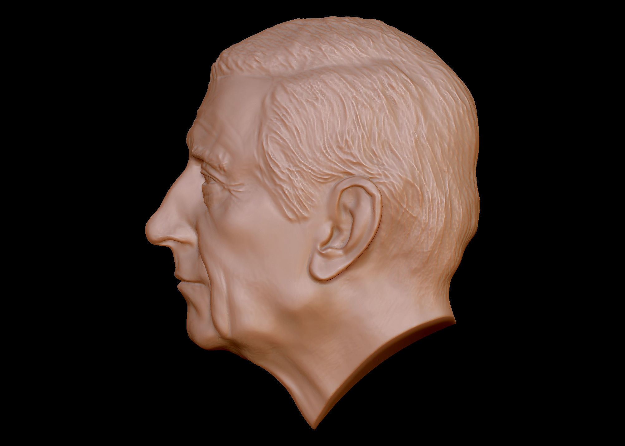 King Charles Coin - Bas Relief 3D print model_12