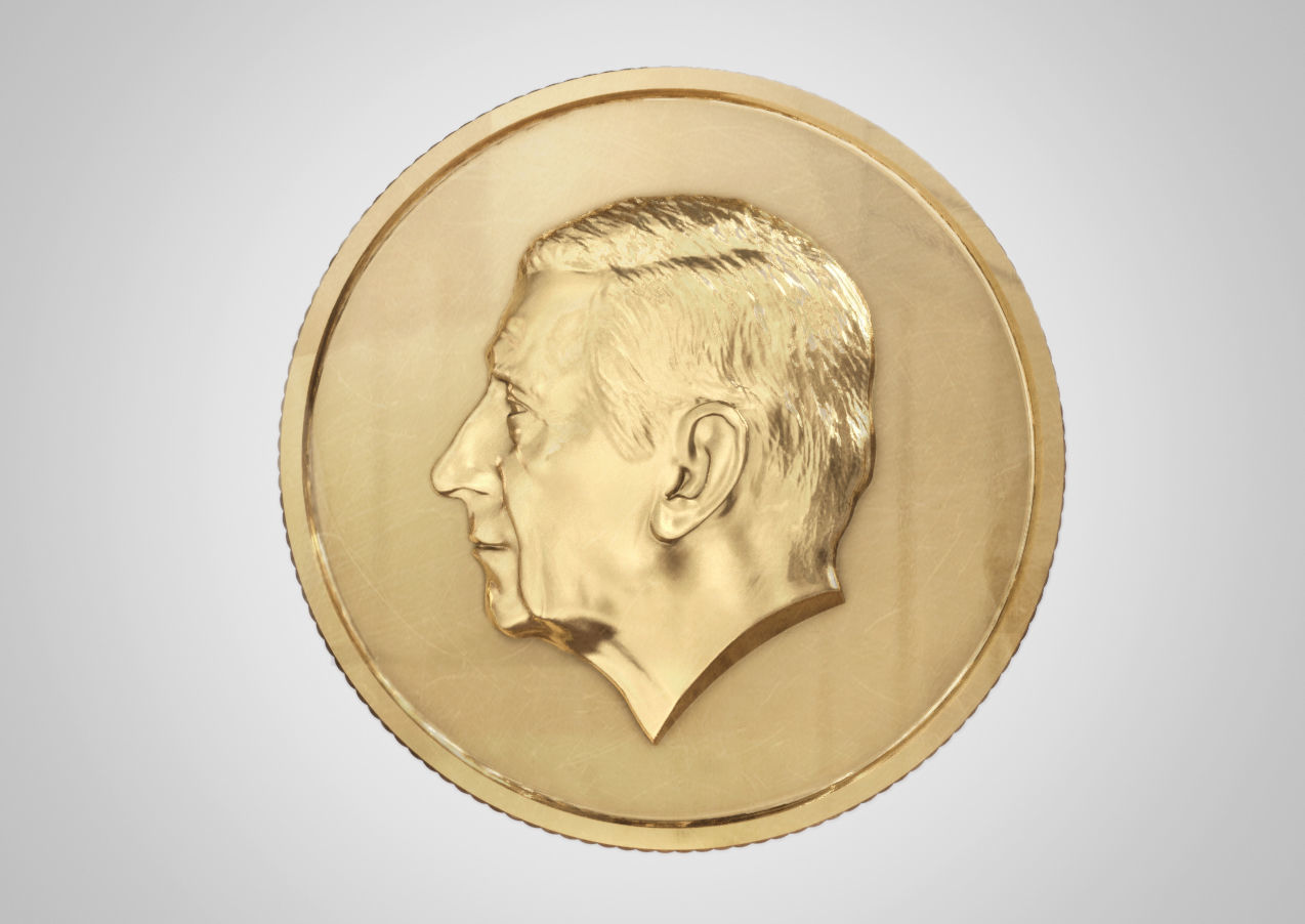 King Charles Coin - Bas Relief 3D print model_3