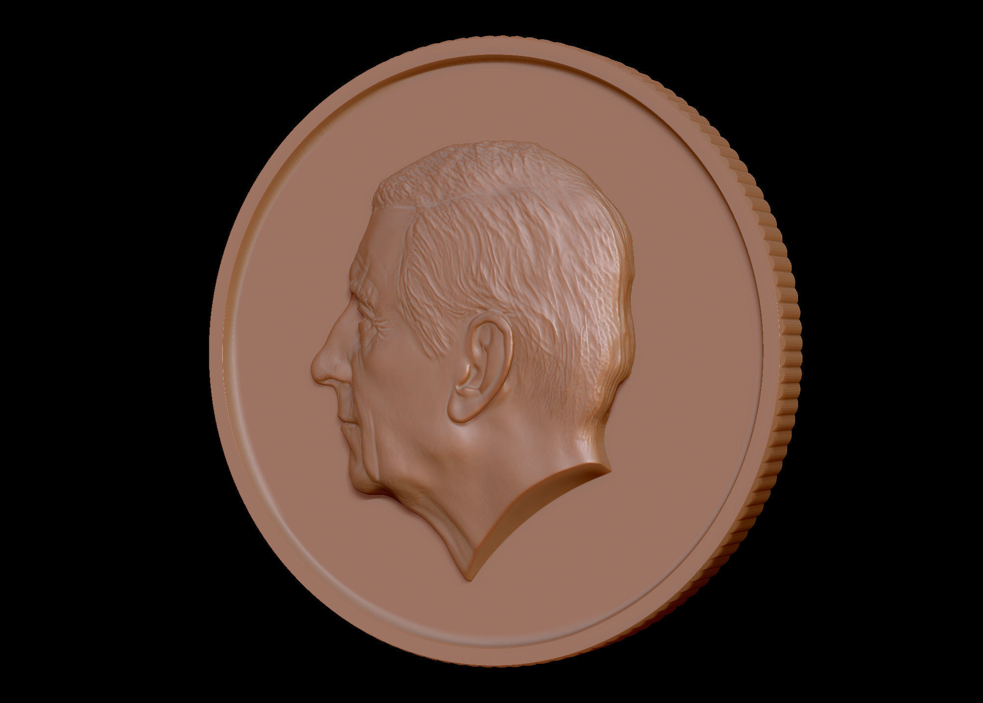 King Charles Coin - Bas Relief 3D print model_21