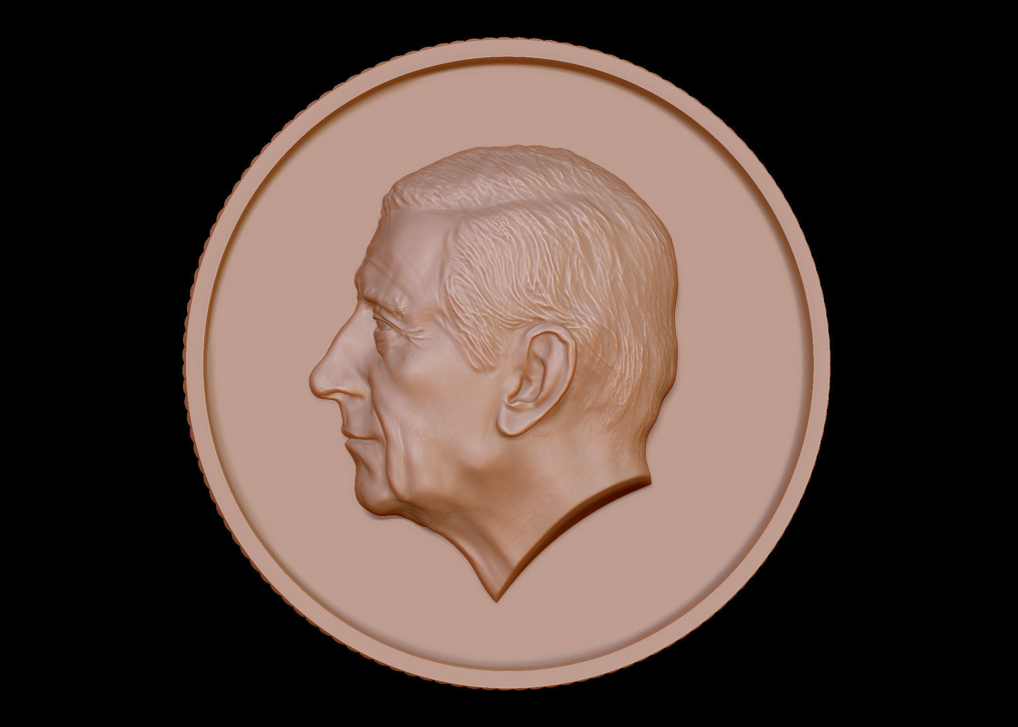 King Charles Coin - Bas Relief 3D print model_13