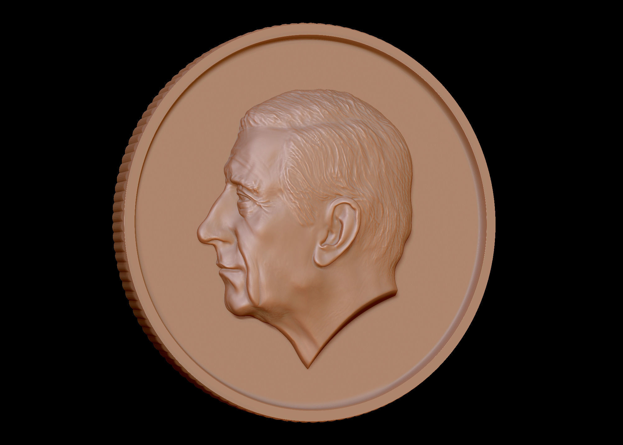 King Charles Coin - Bas Relief 3D print model_14