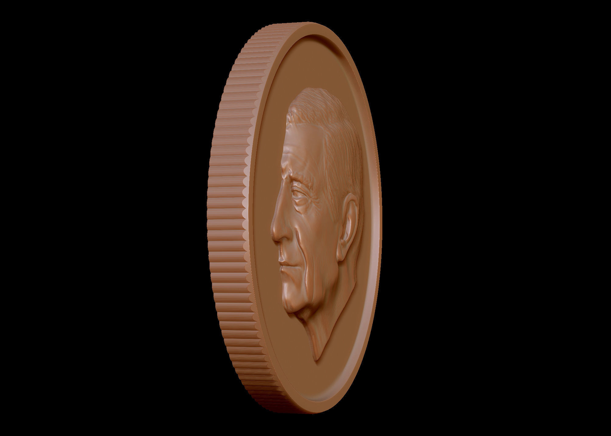 King Charles Coin - Bas Relief 3D print model_16