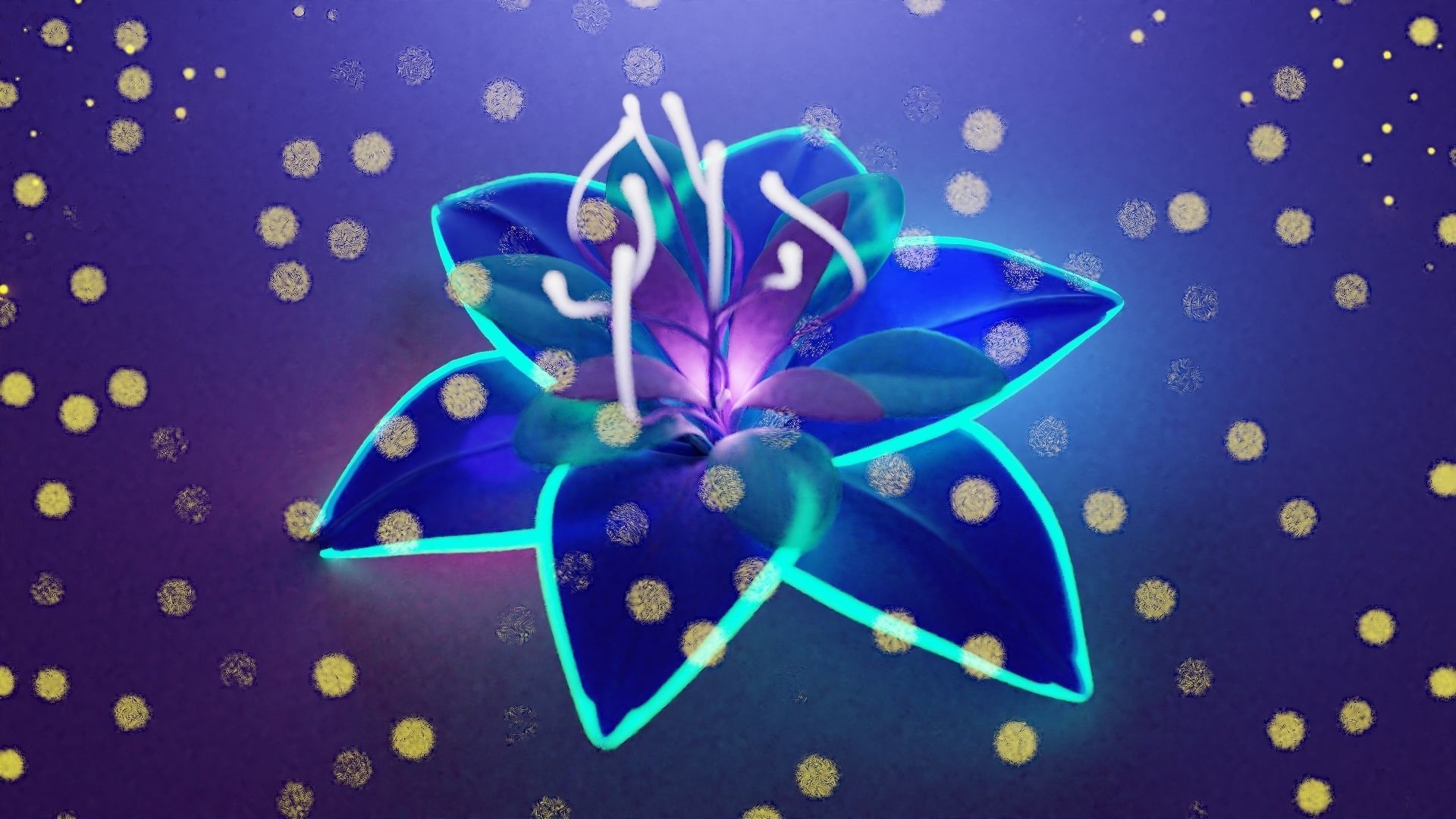 Glowing Flower 3D model_2