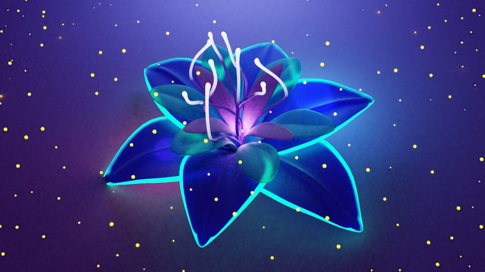 Glowing Flower 3D model_1