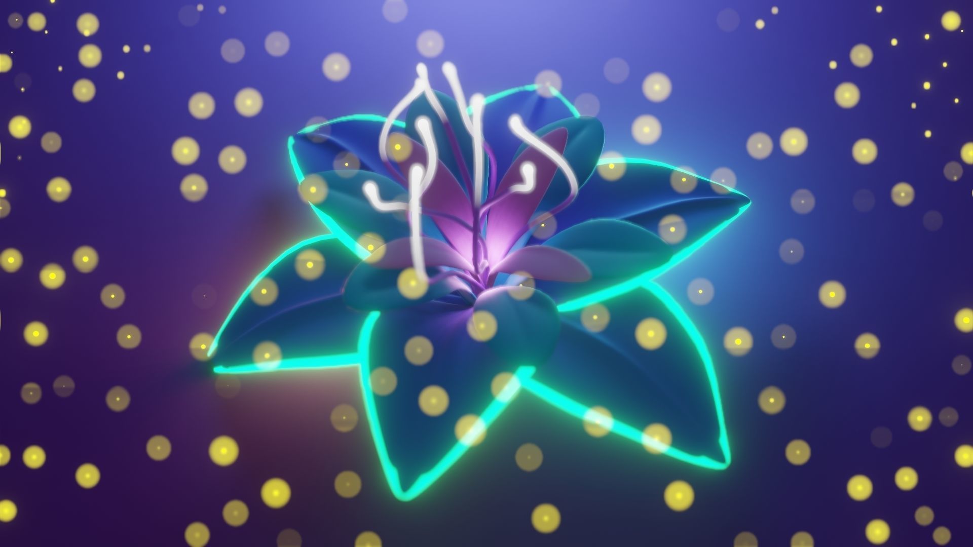 Glowing Flower 3D model_3