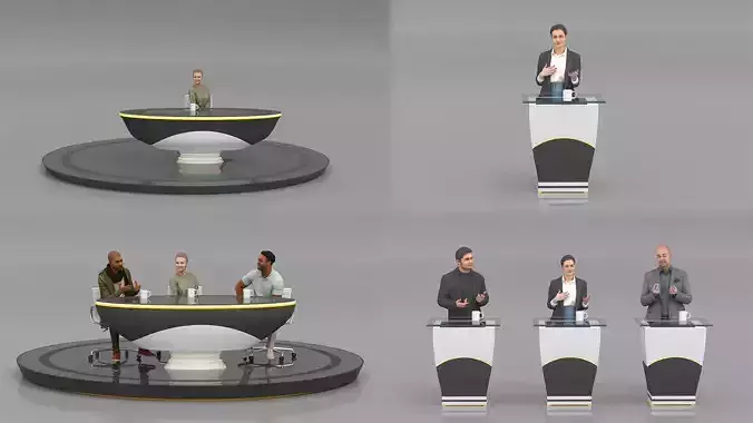Virtual News desk set