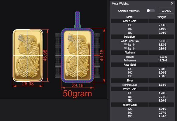 Suisse Pamp Frame v2 - 50 Gram Diamond 3D print model_4