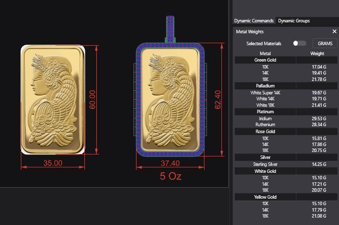 Suisse Pamp Frame v2 - 5 Ounce - 2mm Diamond 3D print model_4