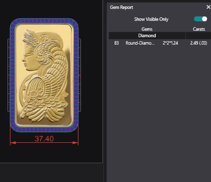 Suisse Pamp Frame v2 - 5 Ounce - 2mm Diamond 3D print model_5