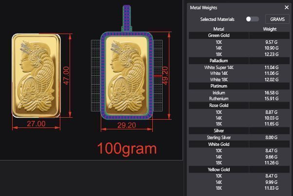 Suisse Pamp Frame v2 - 100 Gram Diamond 3D print model_3