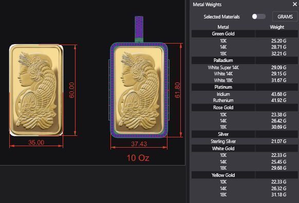 Suisse Pamp Frame v2 - 10 Ounce Diamond 3D print model_4